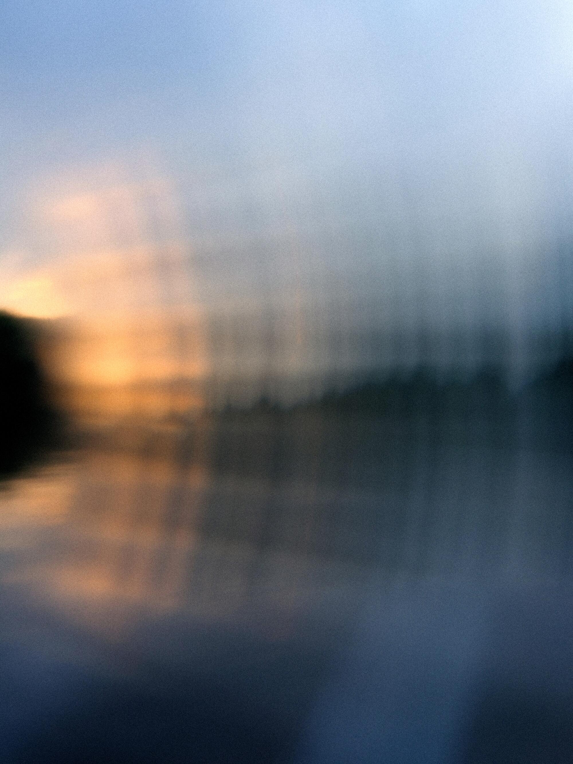 An image of refracted light at twilight. 