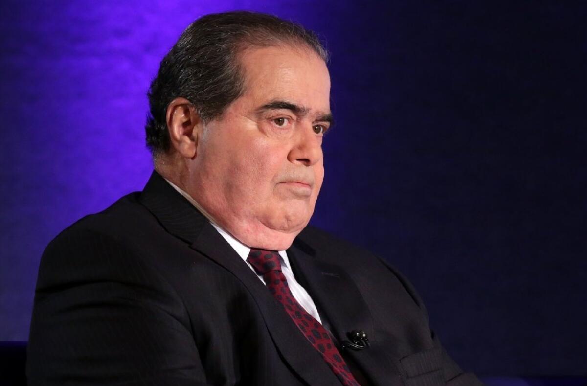 Justice Antonin Scalia's questions about Obamacare and broccoli were heard but not seen.