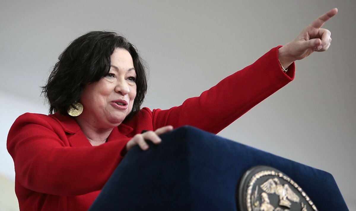 U.S. Supreme Court Justice Sonia Sotomayor wrote a long, powerful dissent in a case in which the court upheld Michigan's voter-approved affirmative action ban for public universities. Here, she is shown speaking in the Bronx, N.Y., in June 2010.
