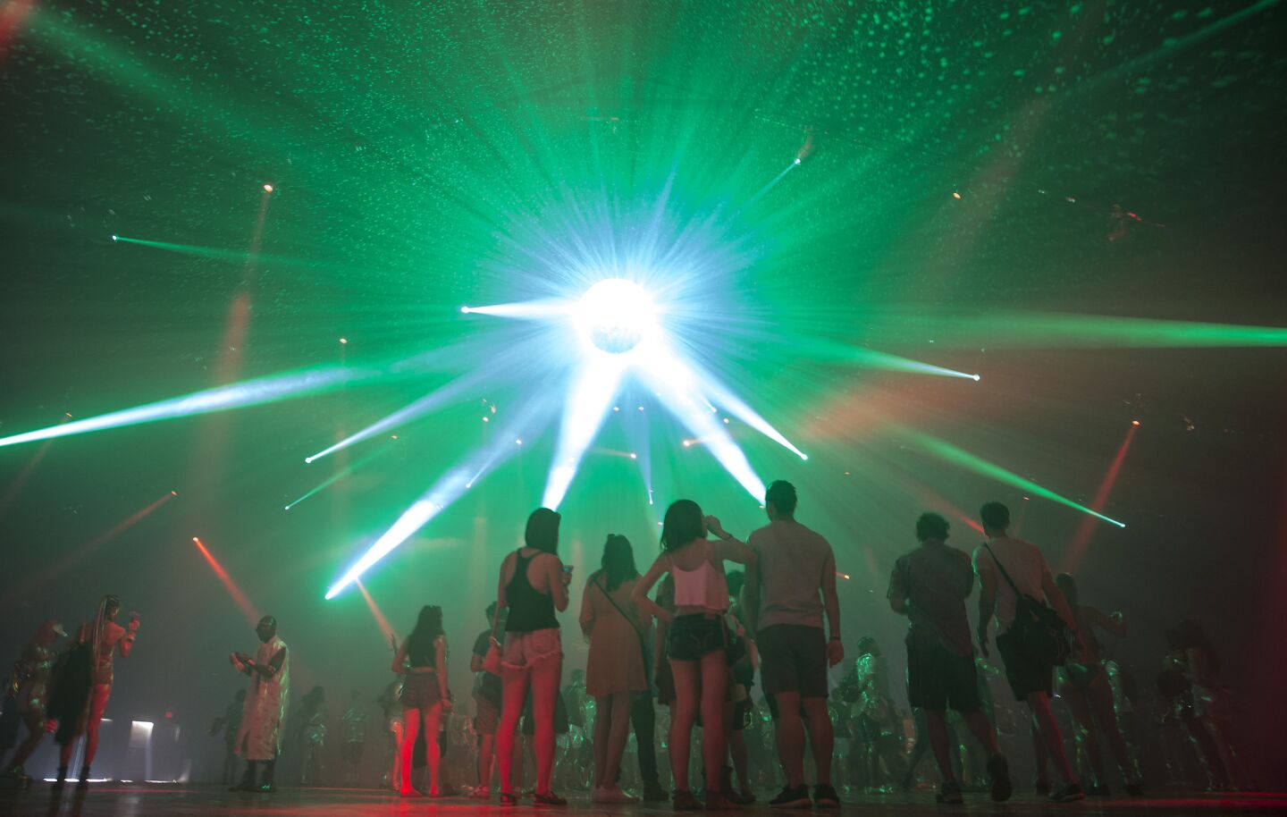 Festivalgoers groove in the Yuma tent at Coachella.