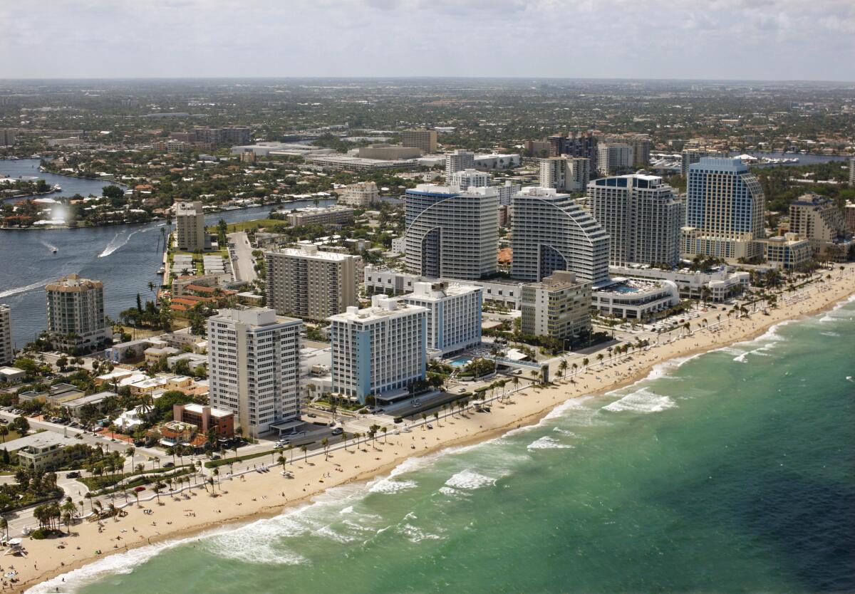 The Fort Lauderdale, Fla., coastline from the air.