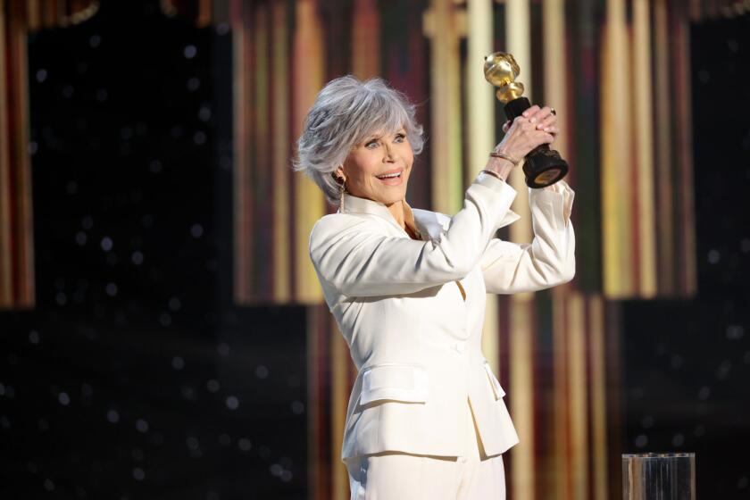 78th ANNUAL GOLDEN GLOBE AWARDS -- Pictured: Honoree Jane Fonda accepts the Cecil B. DeMille Award at the 78th Annual Golden Globe Awards held at the Beverly Hilton Hotel on February 28, 2021. -- (Photo by: Rich Polk/NBC)