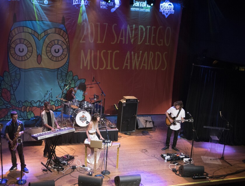 Indie band The Verigolds perform at the 2017 San Diego Music Awards at House of Blues.