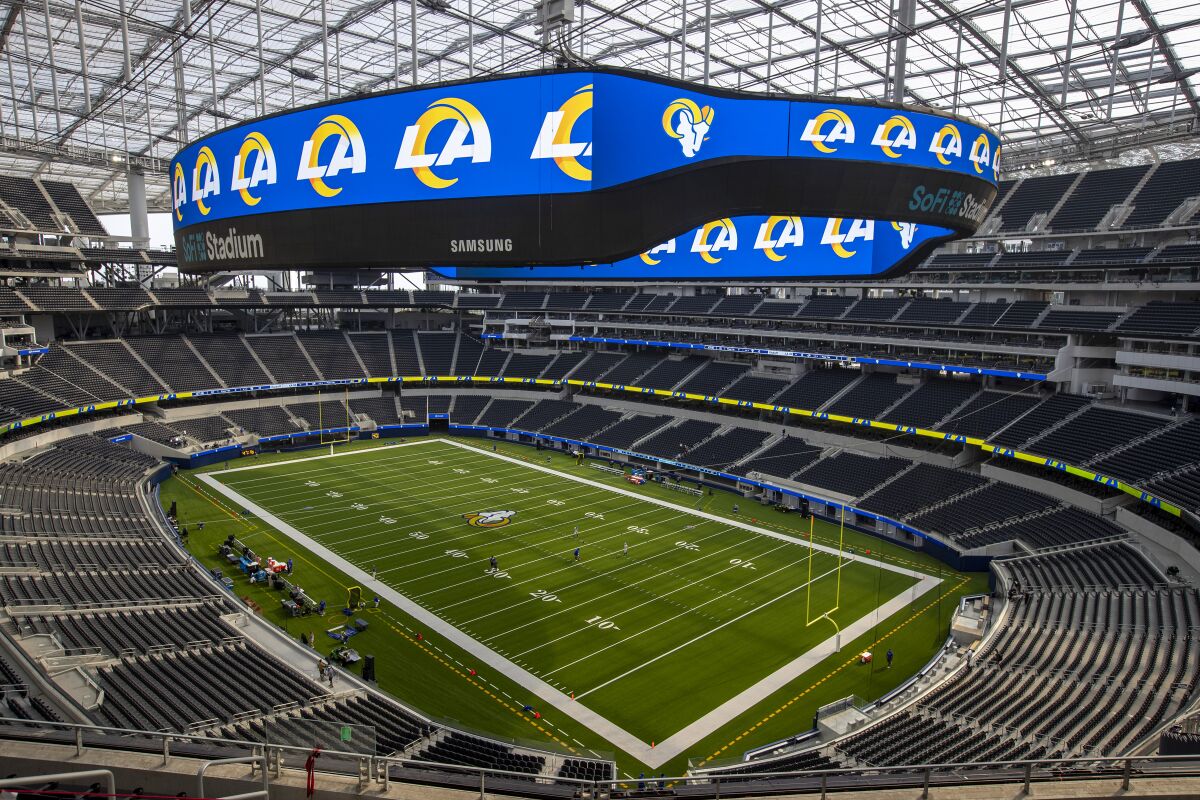 The Rams are scheduled to host the Dallas Cowboys on Sunday night in the first event to be held at SoFi Stadium in Inglewood.