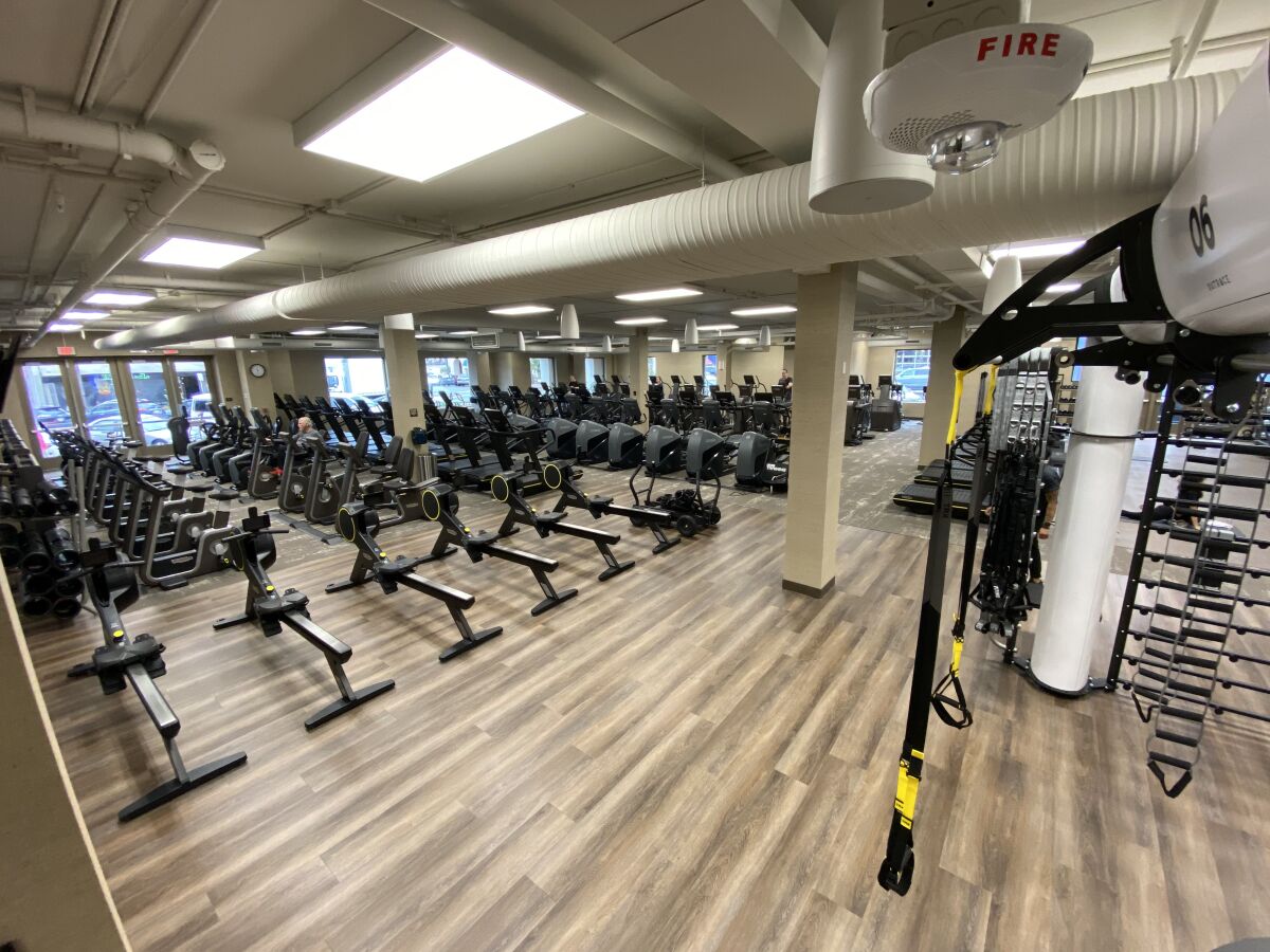 More than 200 exercise machines occupy the 46,000 square feet of Life Time Fitness, which opened on Dec. 20 in the former Brooks Brothers clothing store space at 1055 Wall St.