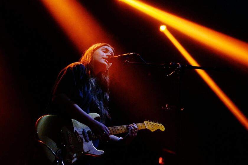 Bethany Cosentino of Best Coast performs at a benefit for the underground punk club the Smell.