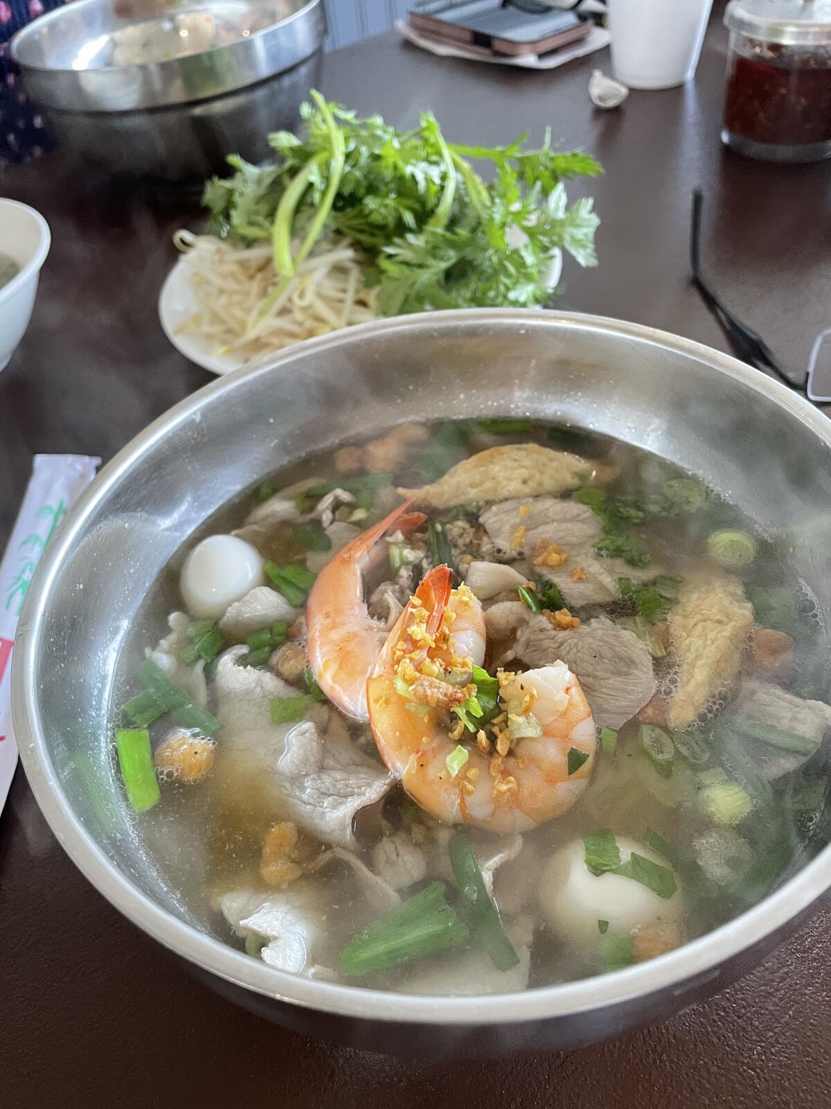 The small but popular Hu Tieu De Nhat eatery in Garden Grove is a highly rated spot for hu tieu nam vang.