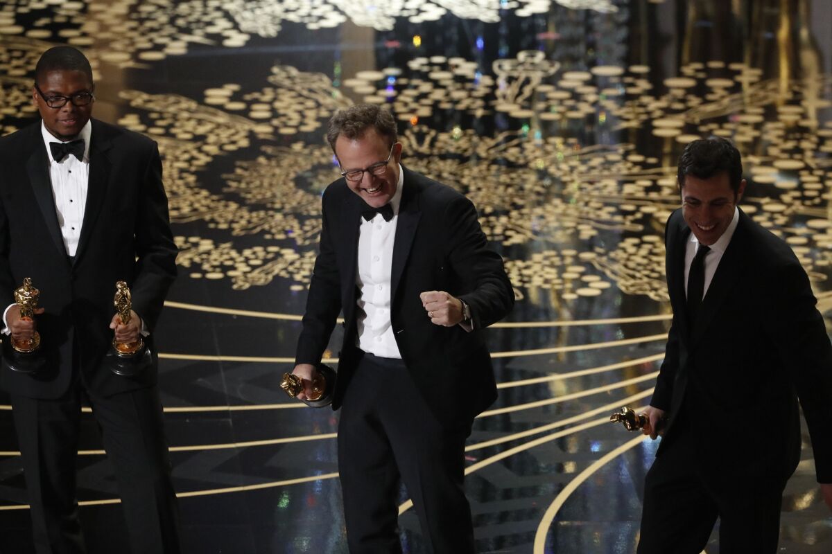 Director Tom McCarthy for best picture "Spotlight" during the telecast of the 88th Academy Awards.