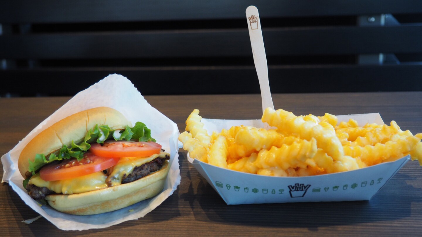The ShackBurger and an order of fries from the new Shake Shack in West Hollywood.