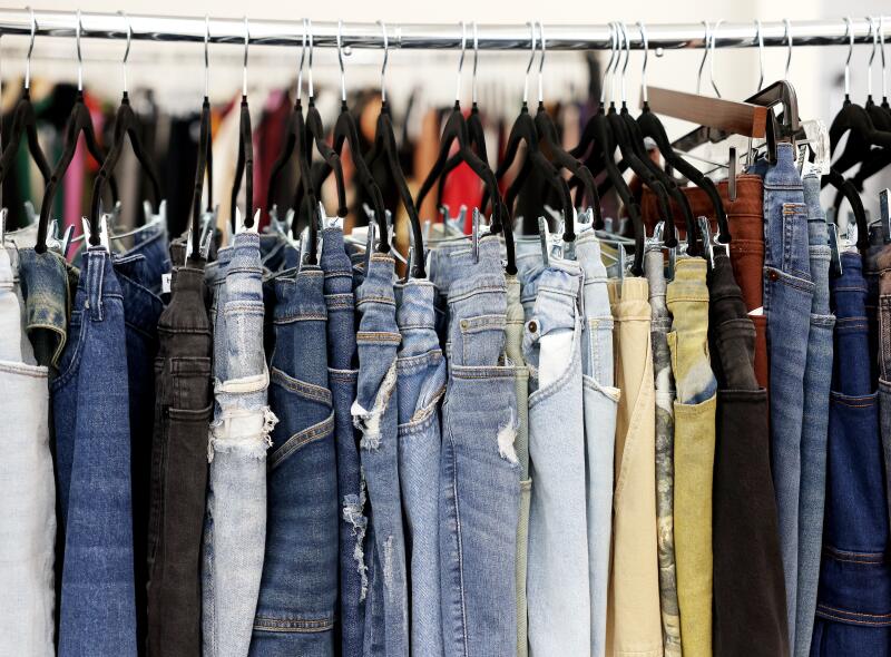 Jeans on exhibition in Corves Boutique.