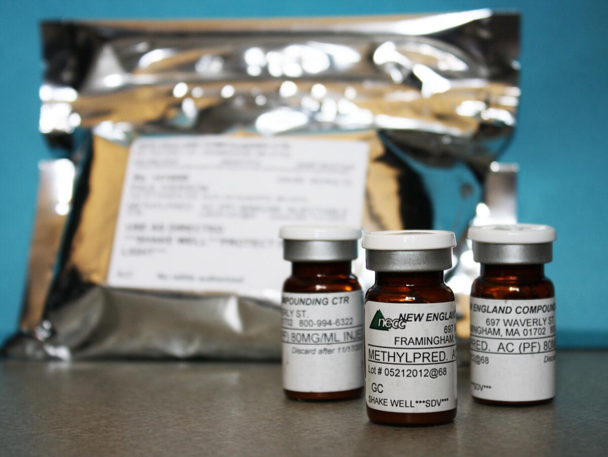 Vials of the injectable steroid product made by New England Compounding Center implicated in a fungal meningitis outbreak are seen before being shipped to the Centers for Disease Control and Prevention in Atlanta.