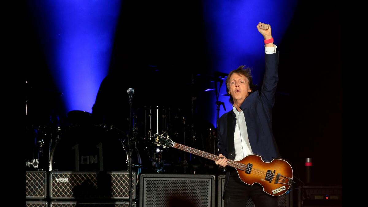 Paul McCartney takes the stage during the second weekend of last year's Desert Trip in Indio.