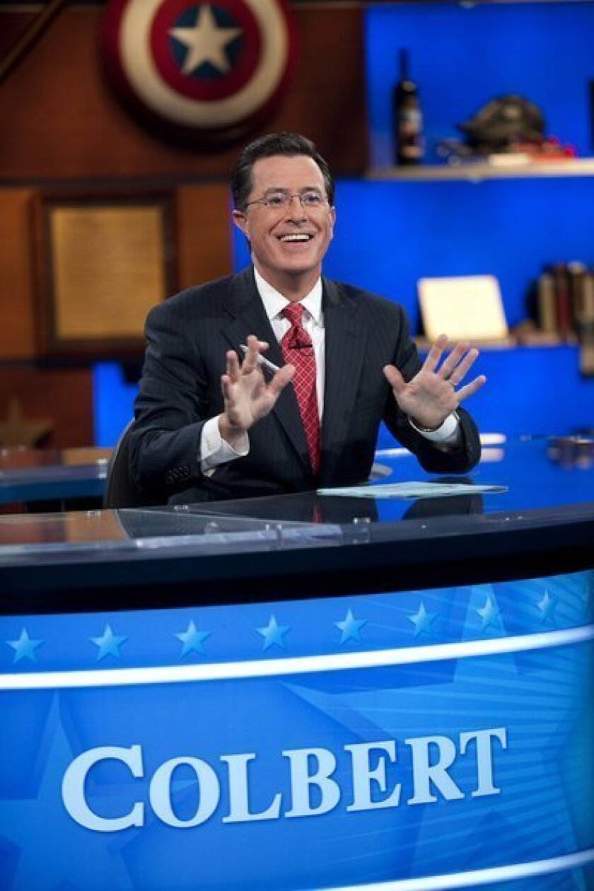 Host Stephen Colbert appears on "The Colbert Report," which is among the Comedy Central shows that has an agreement with the Writers Guild of America. The WGA, West has asked writers on some new Comedy Central projects that don't to stop work.
