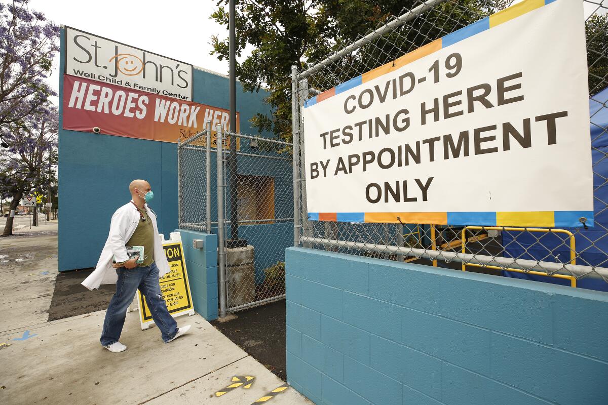 Several coronavirus test centers throughout L.A. County have been temporarily closed or modified in hours.