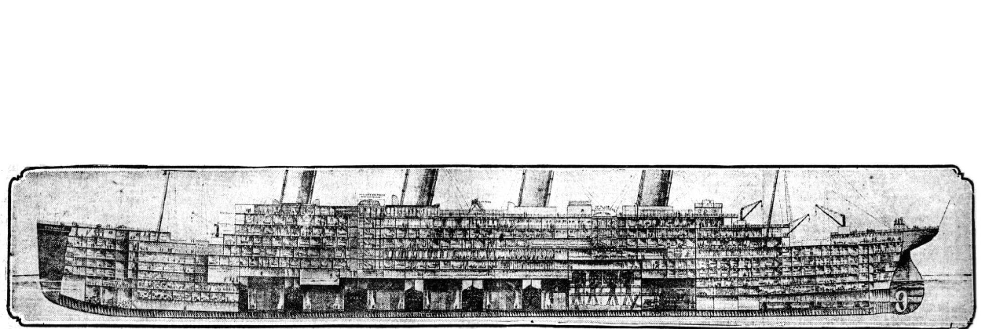 Old illustration of Titanic