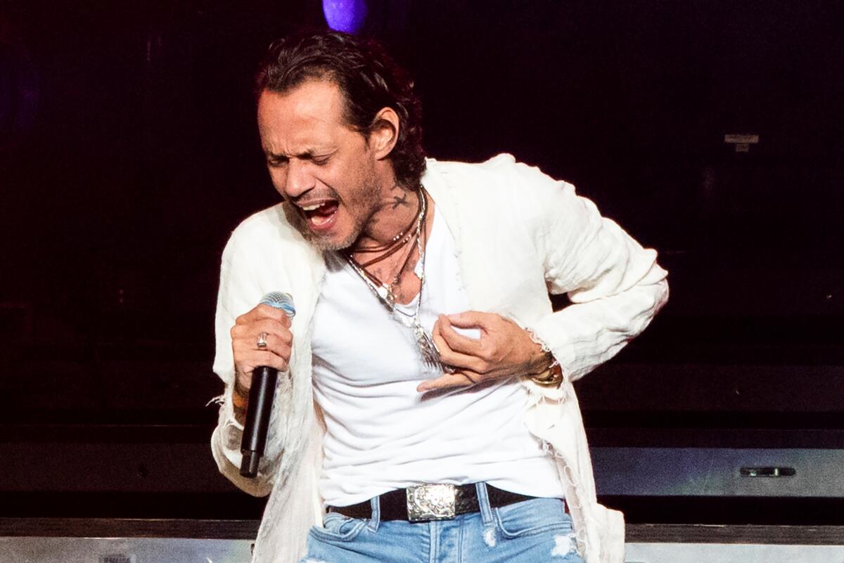 El cantante estadounidense de origen puertorriqueño Marc Anthony durante un concierto en Nueva York (EE.UU.). EFE/ Eduardo Muñoz Álvarez/Archivo
