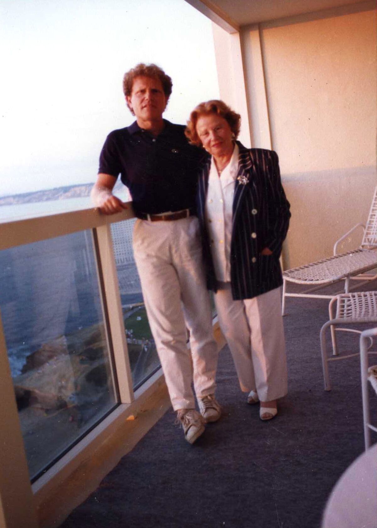 Bill Einhorn and his mother, Mae, are pictured in the late 1980s at her home on Coast Boulevard in La Jolla.