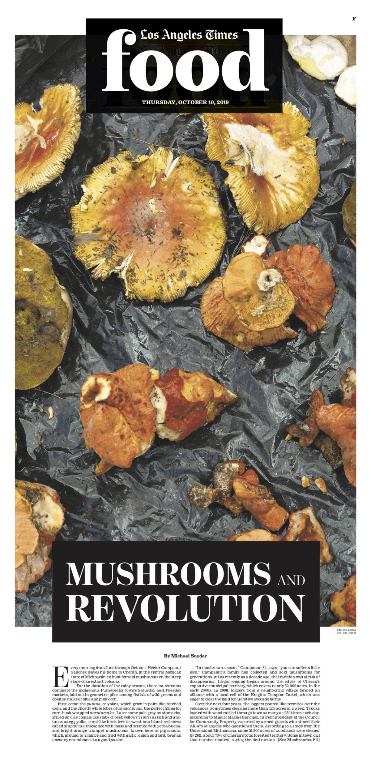 Los Angeles Times Food cover, October 10, 2019 