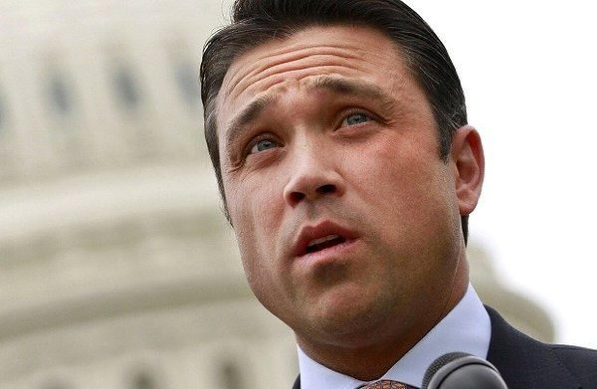 Rep. Michael Grimm (R-N.Y.) seen earlier this year on Capitol Hill. The House Ethics Committee announced Monday that Grimm is under investigation for possible campaign finance violations.