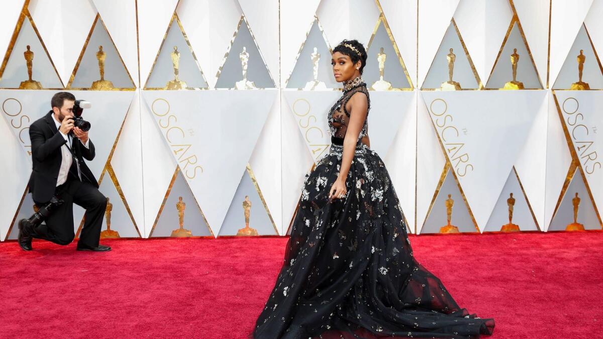 Janelle Monáe on the red carpet at the Oscars.