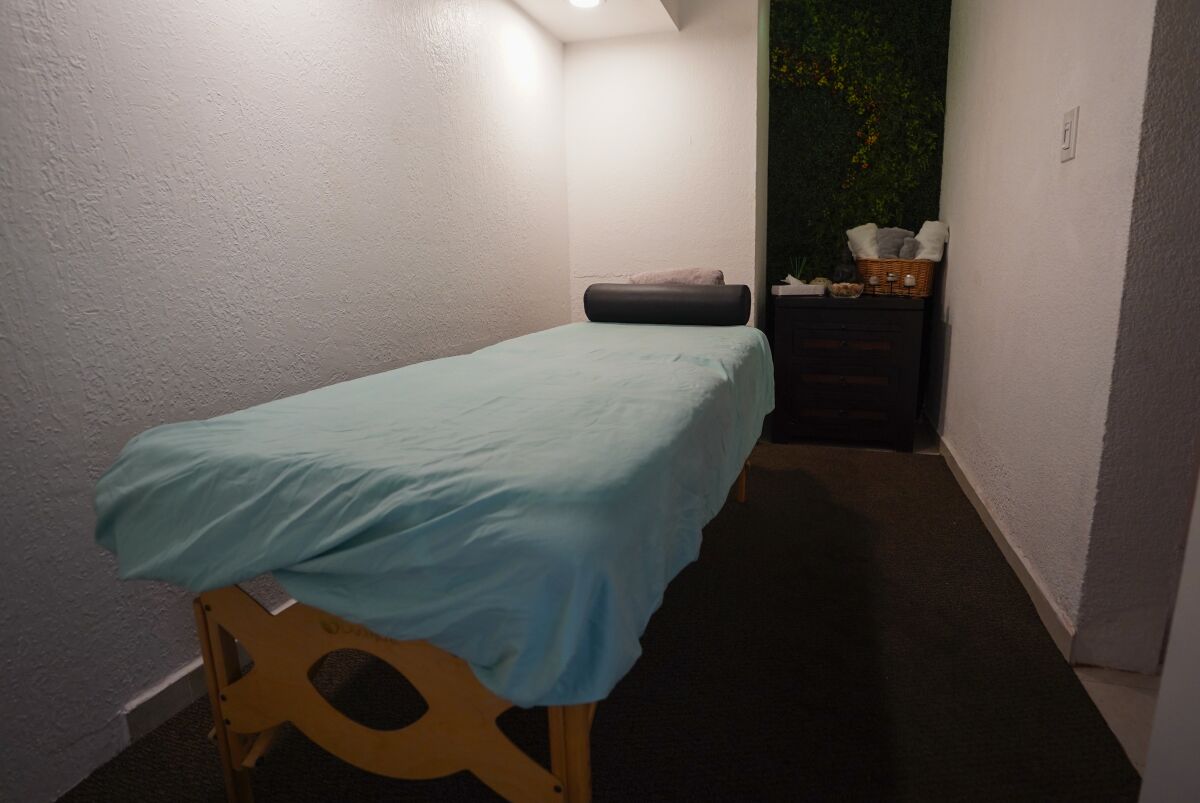 Massage parlor in Nouvelle Vie wellness center on Friday, Aug. 27, 2021 in Tijuana, Baja California.