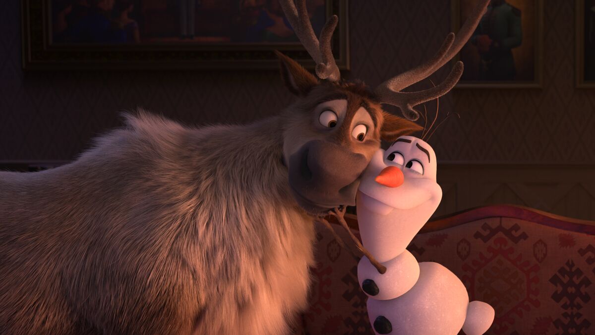 Sven and Olaf (voice of Josh Gad) return in "Frozen II."