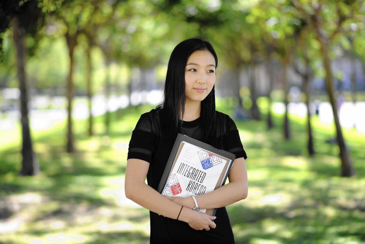 Sharon Sin, a senior at USC, met with an academic advisor to make sure she would be able to fulfill her language requirement on time to graduate in four years.