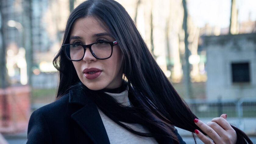 Joaquin "El Chapo" Guzman's wife, Emma, arrives at the federal courthouse in Brooklyn, N.Y., on Wednesday.