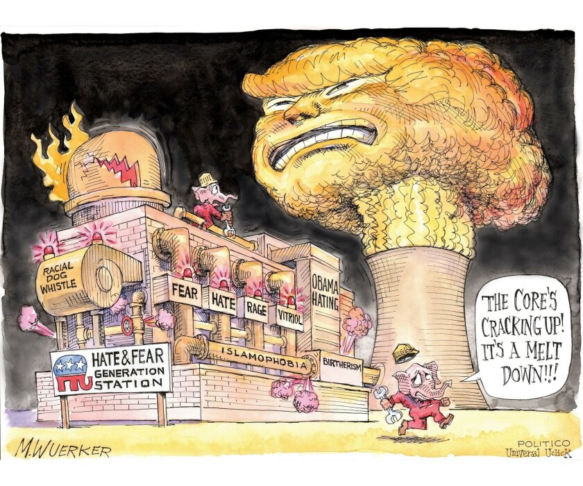 The cartoon “Heat & Fear Generation Station,” by Politico’s Matt Wuerker.
