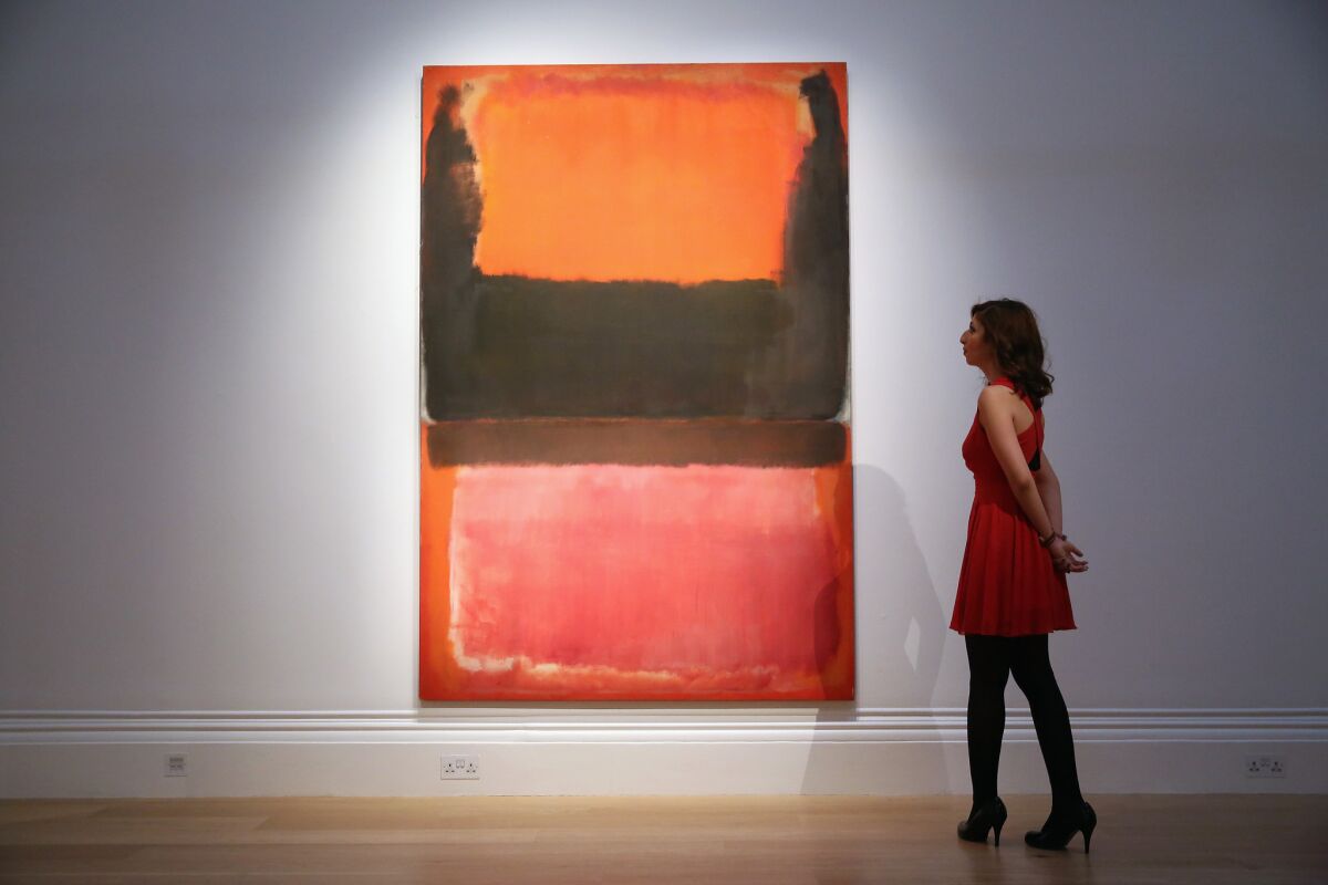 A painting by Mark Rothko titled "No. 21 (Red, Brown, Black and Orange)" sold at a Sotheby's auction in New York for $45 million.