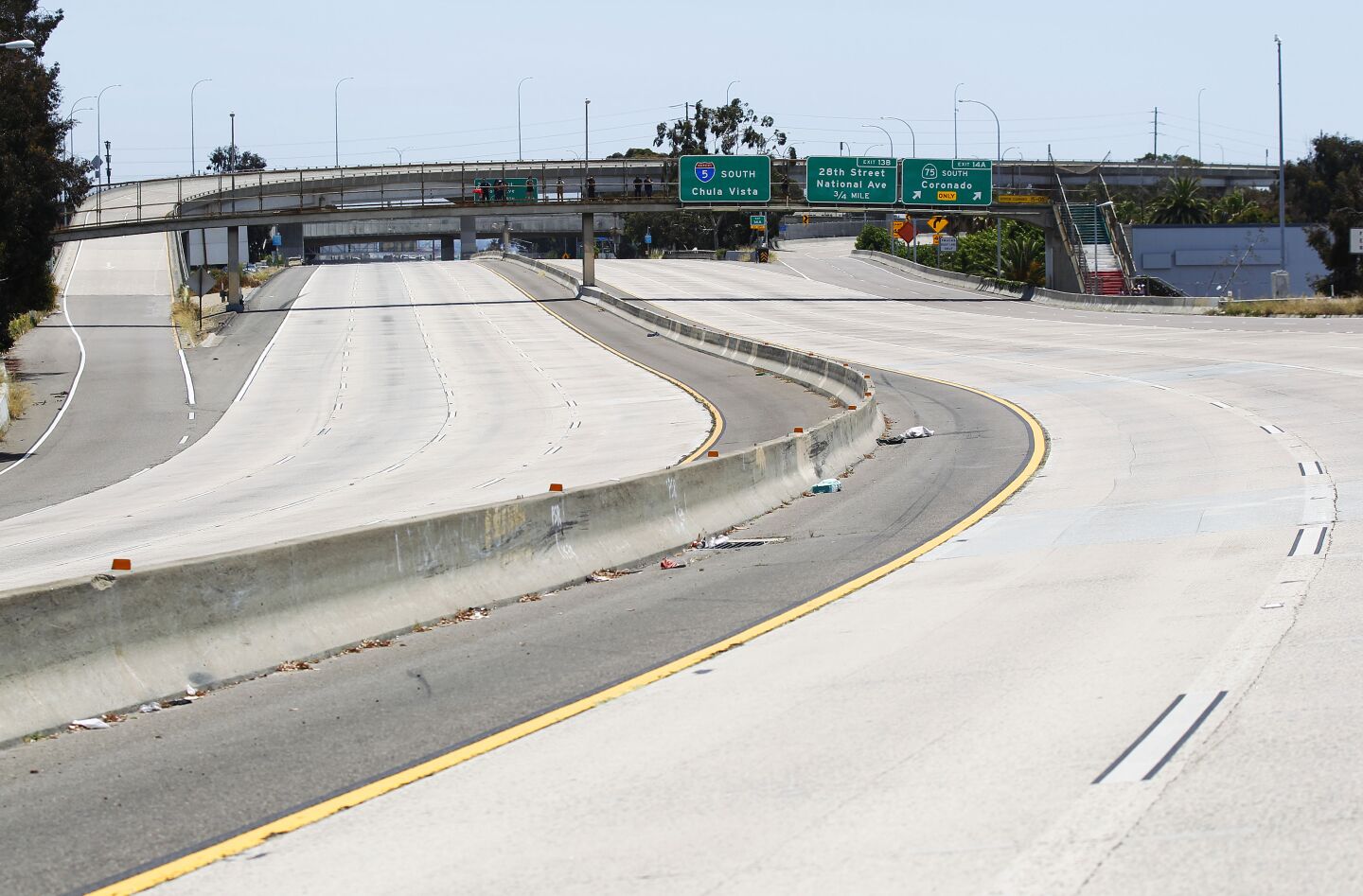 A group was protesting the death of George Floyd forced the I-5 to be shut down in the East Village of San Diego on May 31, 2020.