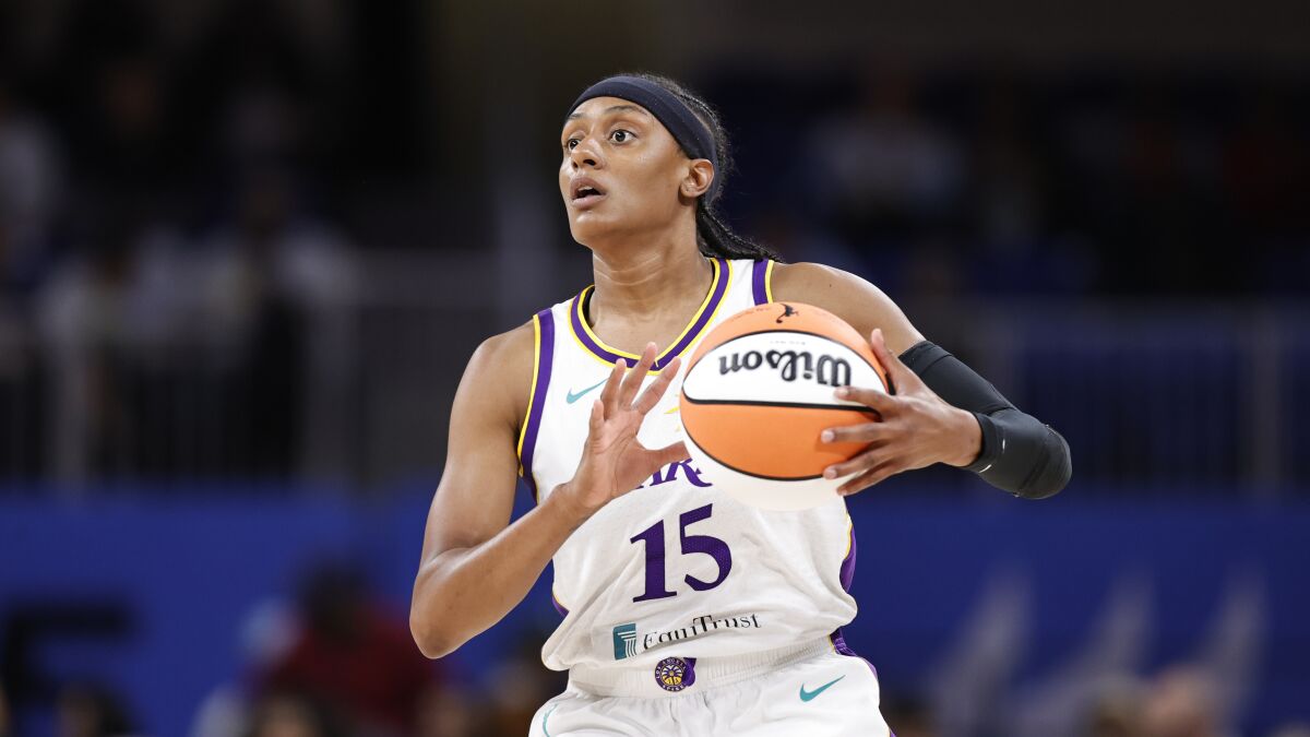 Sparks guard Brittney Sykes brings the ball up court against the Chicago Sky.