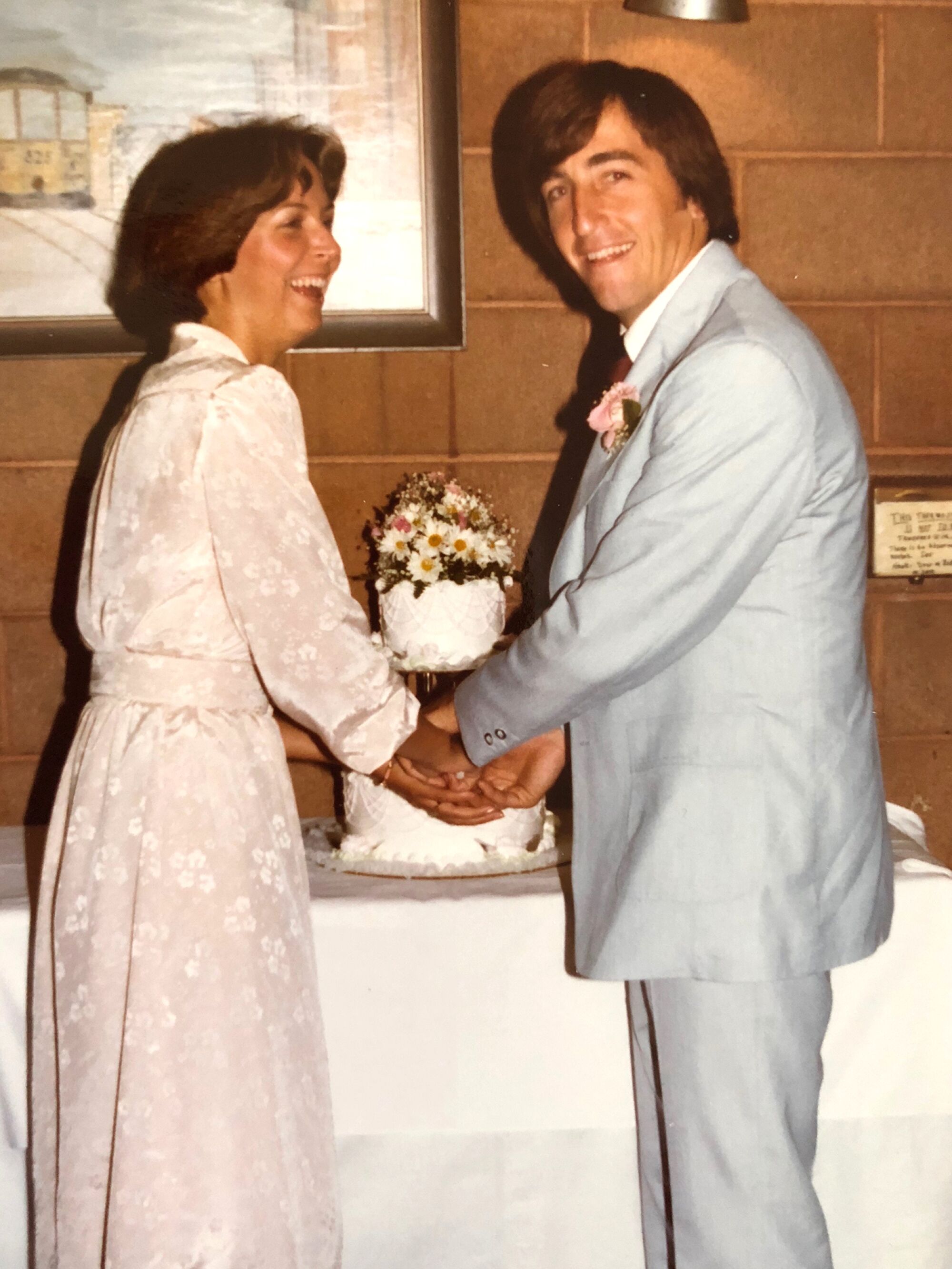 Bob Hardwick at his marriage to Gay, less than a year after the attack.