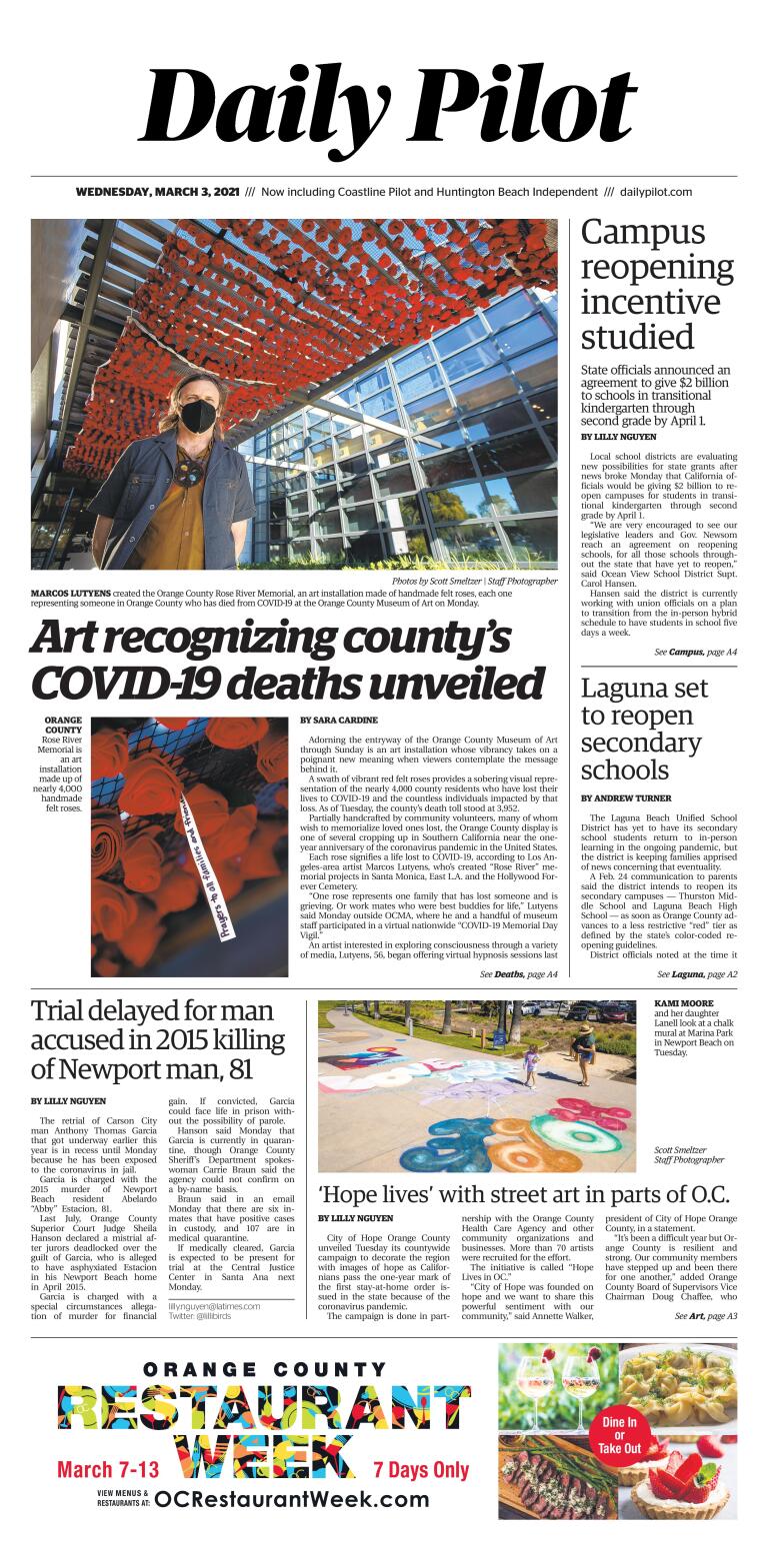 Daily Pilot e-Newspaper: Wednesday, March 3, 2021 - Los Angeles Times Daily Pilot e-Newspaper: Wednesday, March 3, 2021 - Los Angeles Times