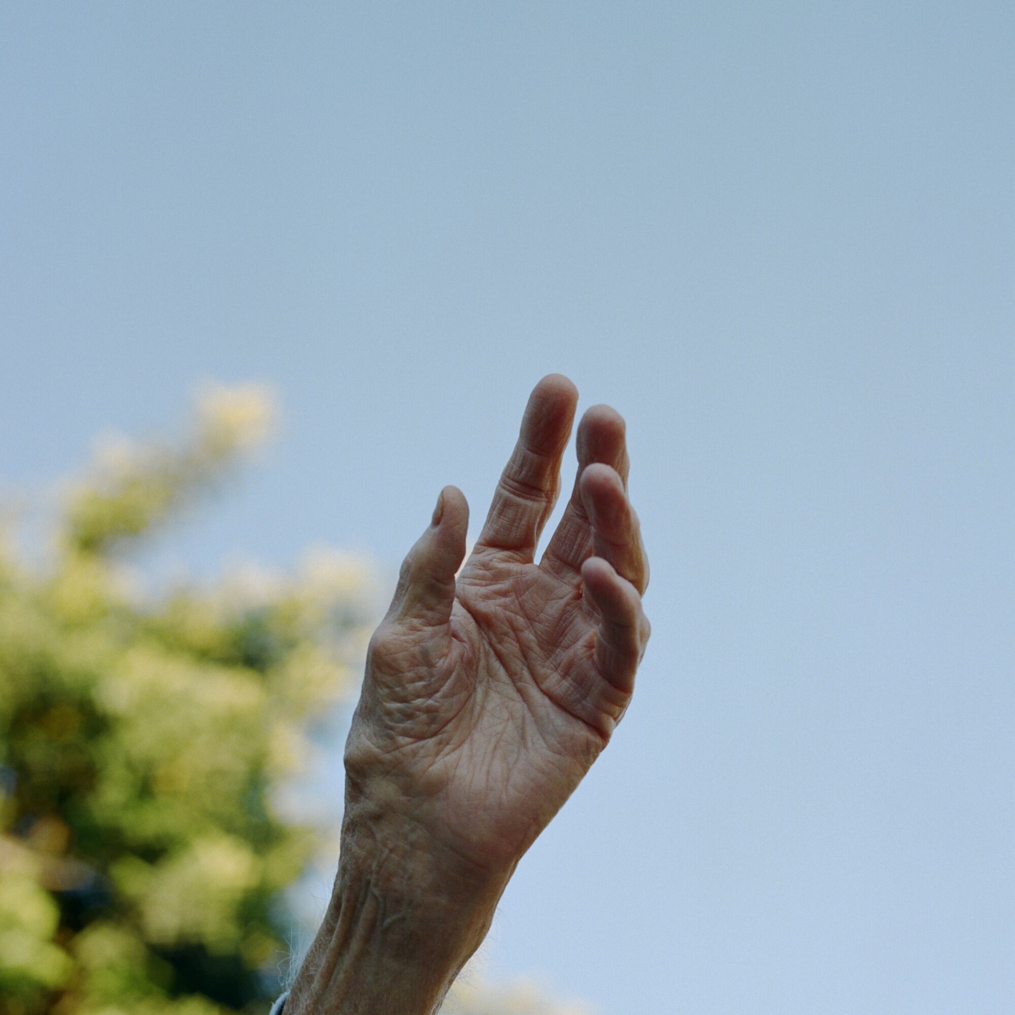 Andrzej holds up his hand to the sky. His hands, which ached for years after the war, are "still not normal," he says.