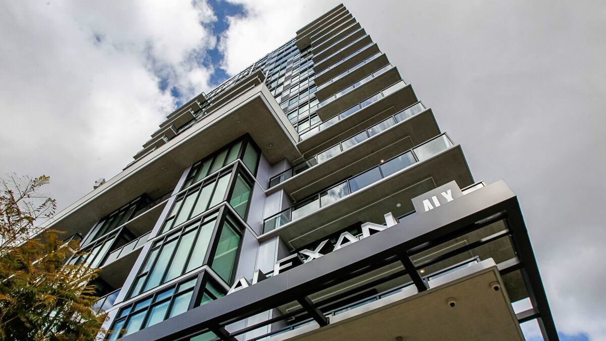 The Alexan ALX luxury apartments at 14th and K Streets in early March.