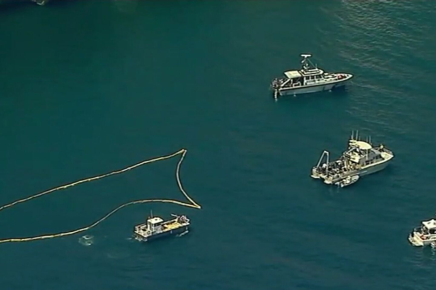 The search area where divers were looking through the sunken wreckage of the Conception is outlined.
