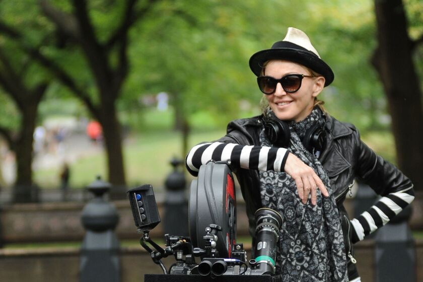 Madonna directs her own biopic in New York City's Central Park.