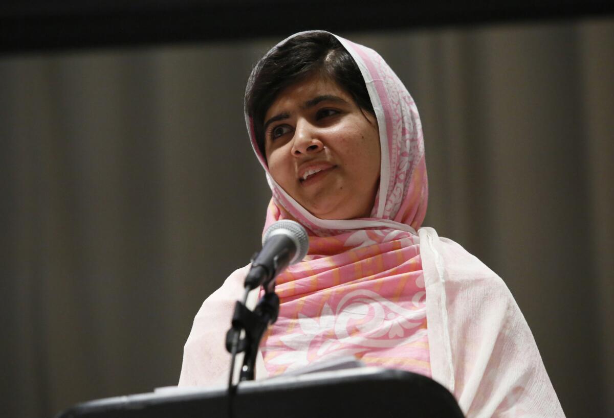Malala Yousafzai, the Pakistani teen who was shot in the head by Taliban militants in October, addressed a U.N. gathering Friday to say the attack hasn't deterred her advocacy for girls education.