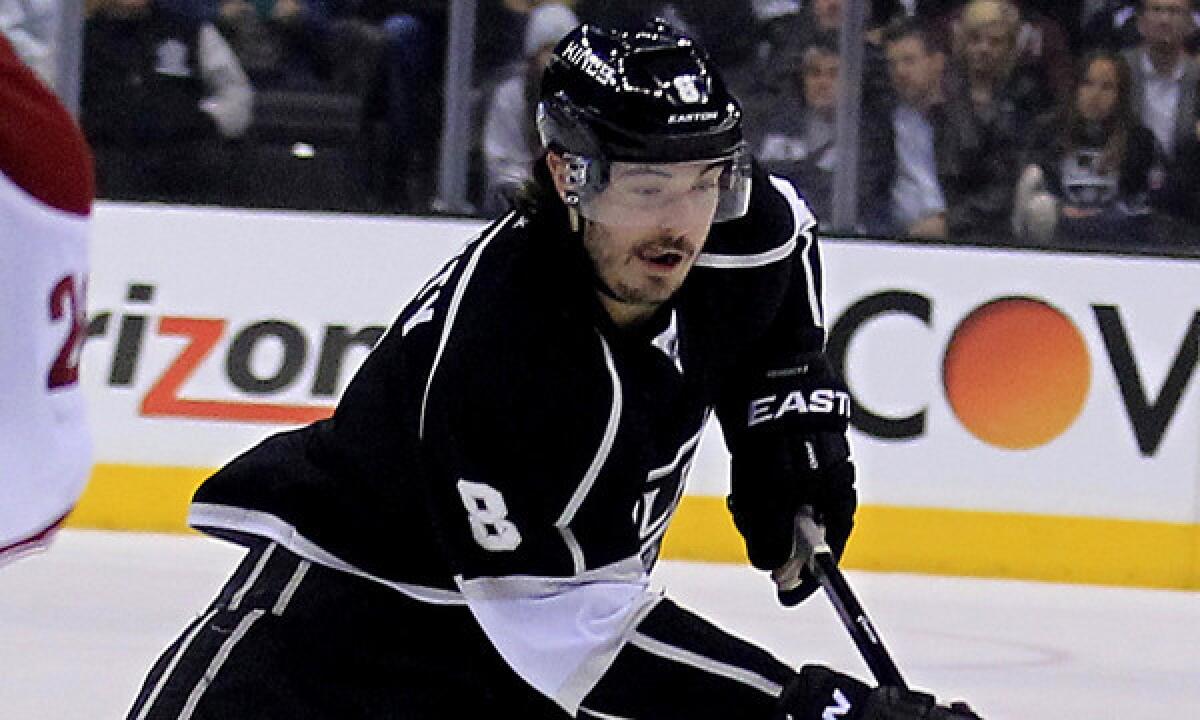 Kings defenseman Drew Doughty suffered an apparent shoulder injury in Thursday's loss to the San Jose Sharks, and there's a chance he'll play Saturday against the Vancouver Canucks.