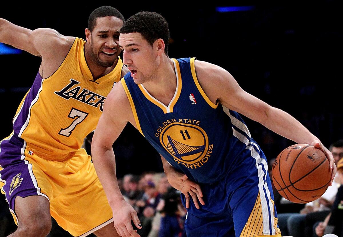 A potential three-team trade involving the Golden State Warriors, Minnesota Timberwolves and Lakers could send Klay Thompson to L.A. in exchange for the team's seventh overall pick at next Thursday's NBA draft.