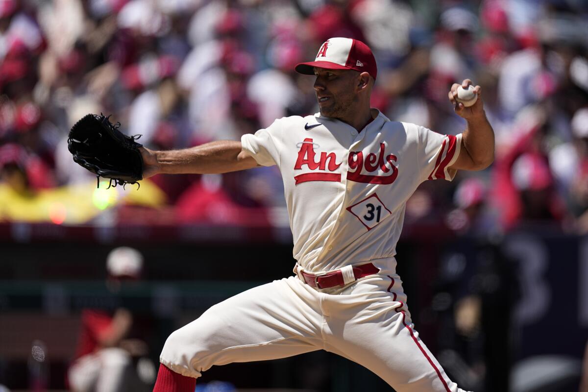 Angels starting pitcher Tyler Anderson delivers against the Cincinnati Reds on Wednesday.