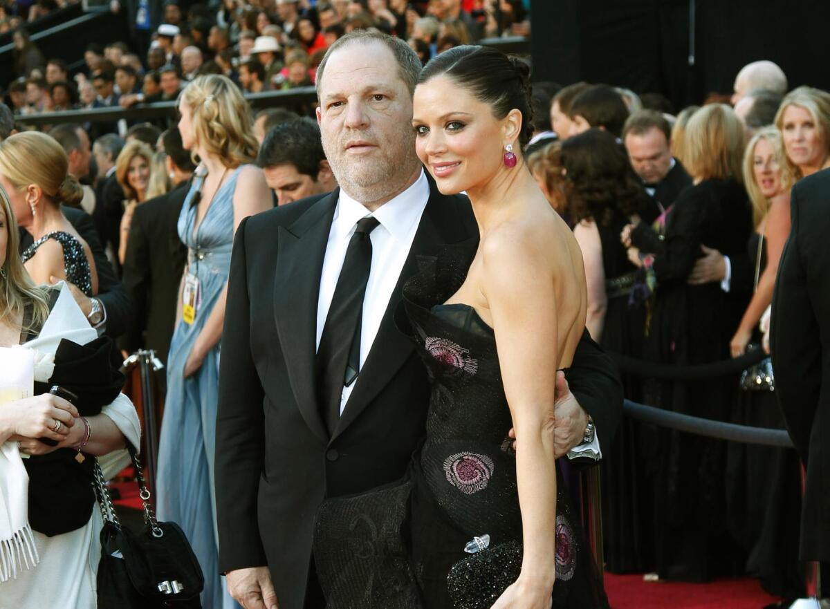 Weinstein Co. co-Chairman Harvey Weinstein is shown with wife Georgina Chapman at the 83rd Academy Awards.
