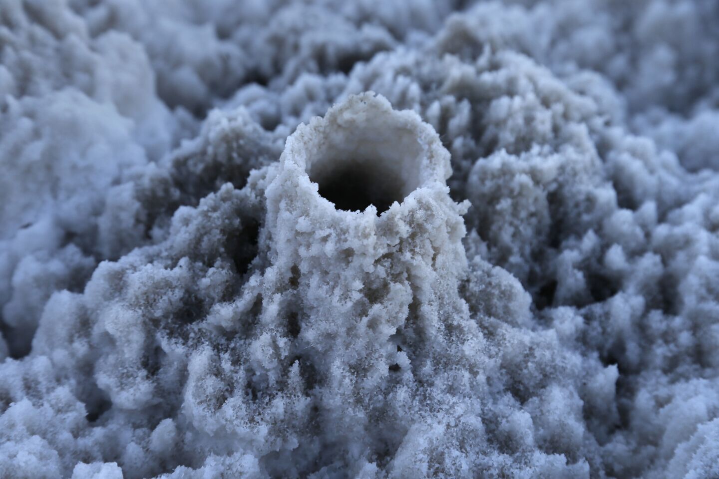 A closer look at a salt formation.