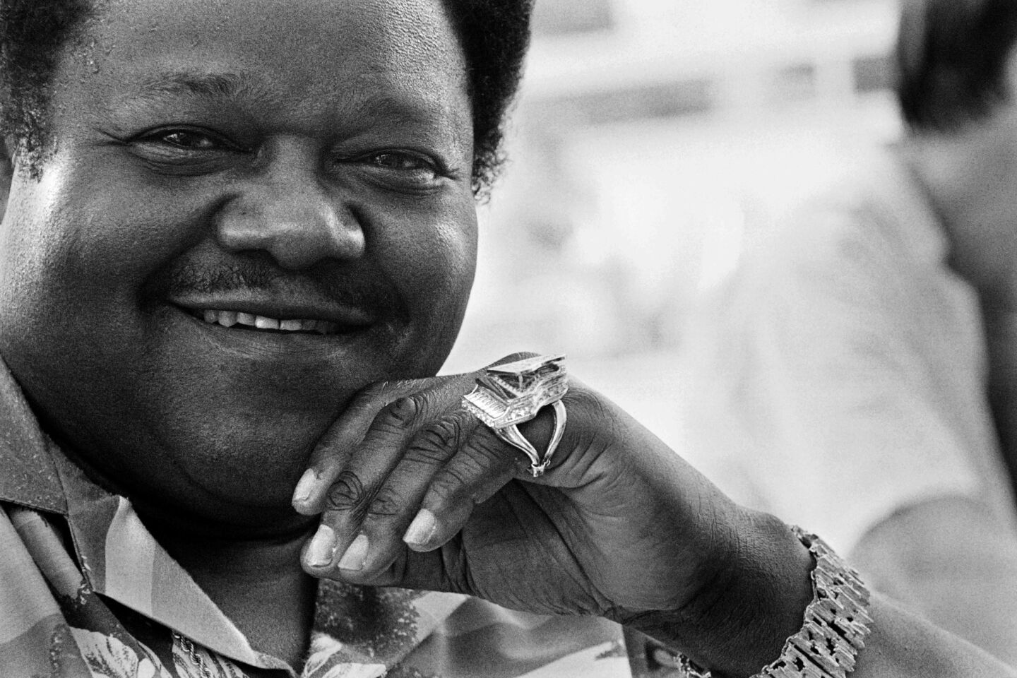 A picture taken on July 20, 1985 shows Fats Domino attending the 'Grande Parade du Jazz' event in Nice, southern France.