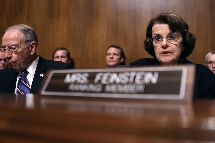 Sen. Dianne Feinstein (D-CA) (R) and Chairman Charles Grassley (R-IA) 