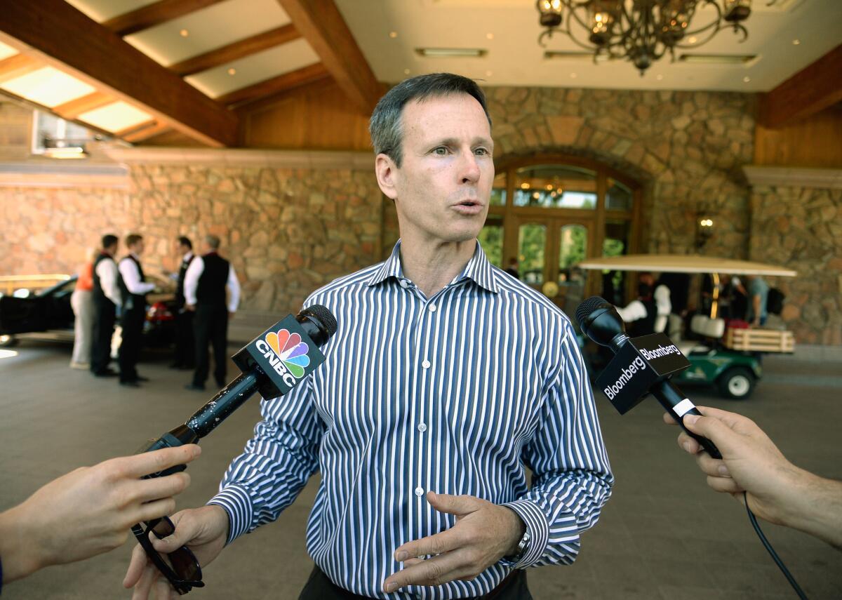 Thomas Staggs, shown in 2013, will step down as Disney's chief operating officer on May 6 but remain employed with Disney through the end of the fiscal year, the company said.