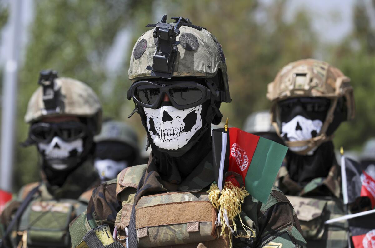 Afghan Army special forces in frightening uniforms