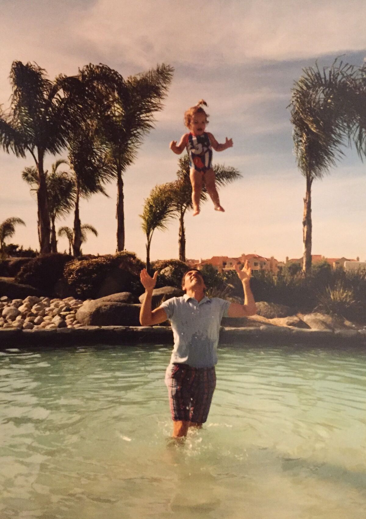 The writer and her father in San Diego.