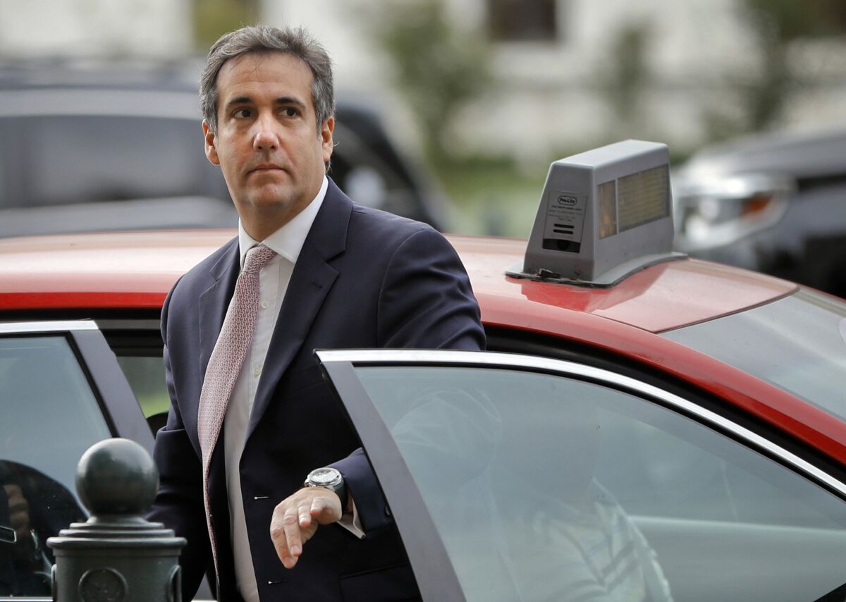 Michael Cohen arrives on Capitol Hill in Washington on Sept. 19, 2017.